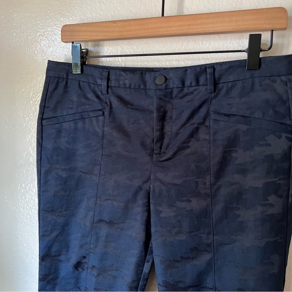 ATM | Blue Camo Jacquard Slim Ankle Pants - Picture 3 of 7